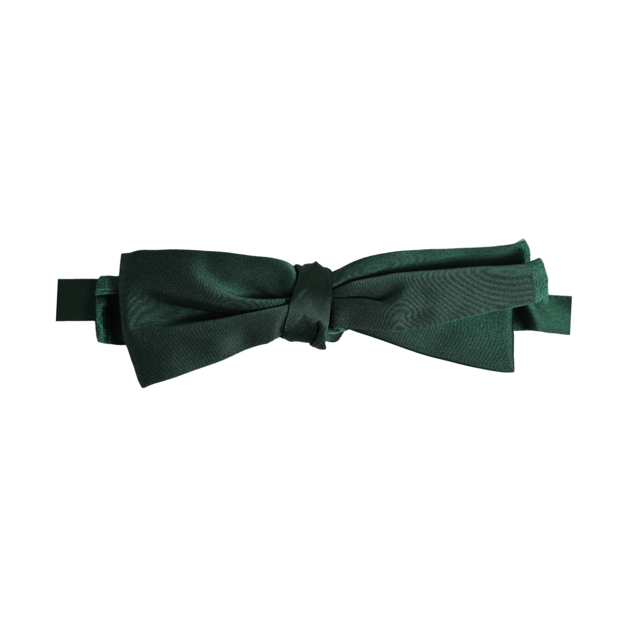 Dolce & Gabbana Men Dark Green Silk Adjustable Neck Papillon Bow Tie