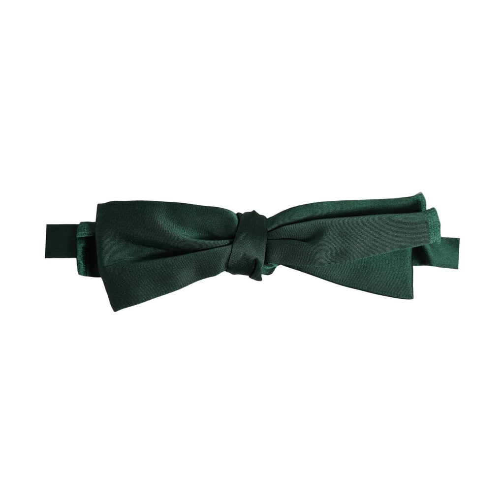 Dolce & Gabbana Men Dark Green Silk Adjustable Neck Papillon Bow Tie
