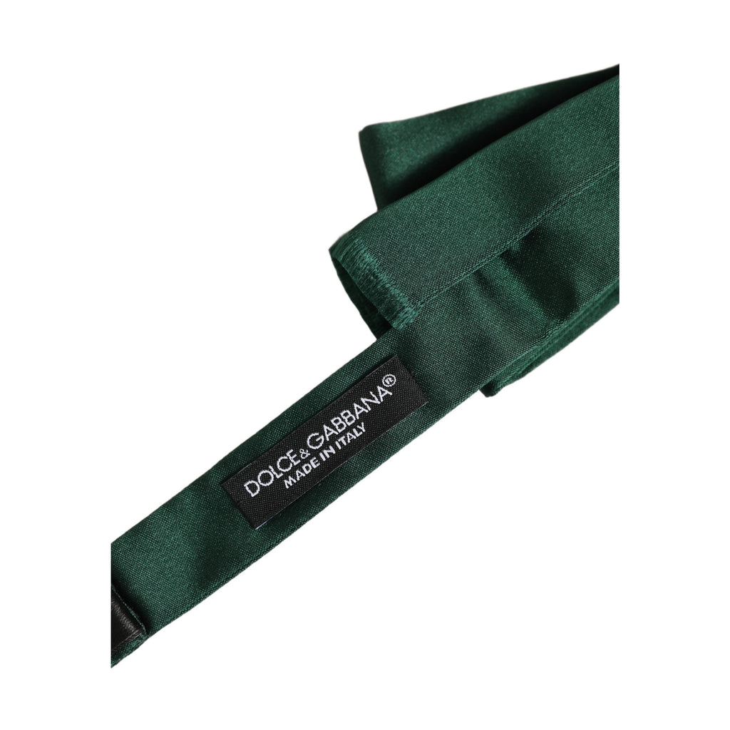 Dolce & Gabbana Men Dark Green Silk Adjustable Neck Papillon Bow Tie
