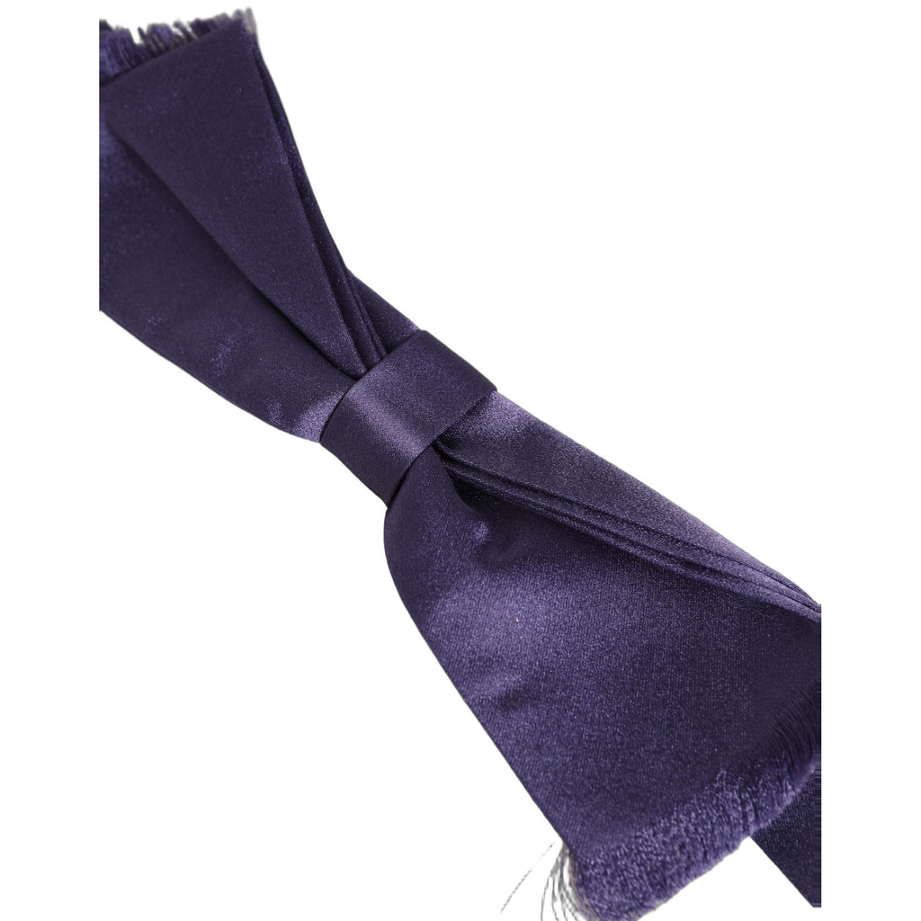 Dolce & Gabbana Men Purple 100% Silk Adjustable Neck Papillon Bow Tie