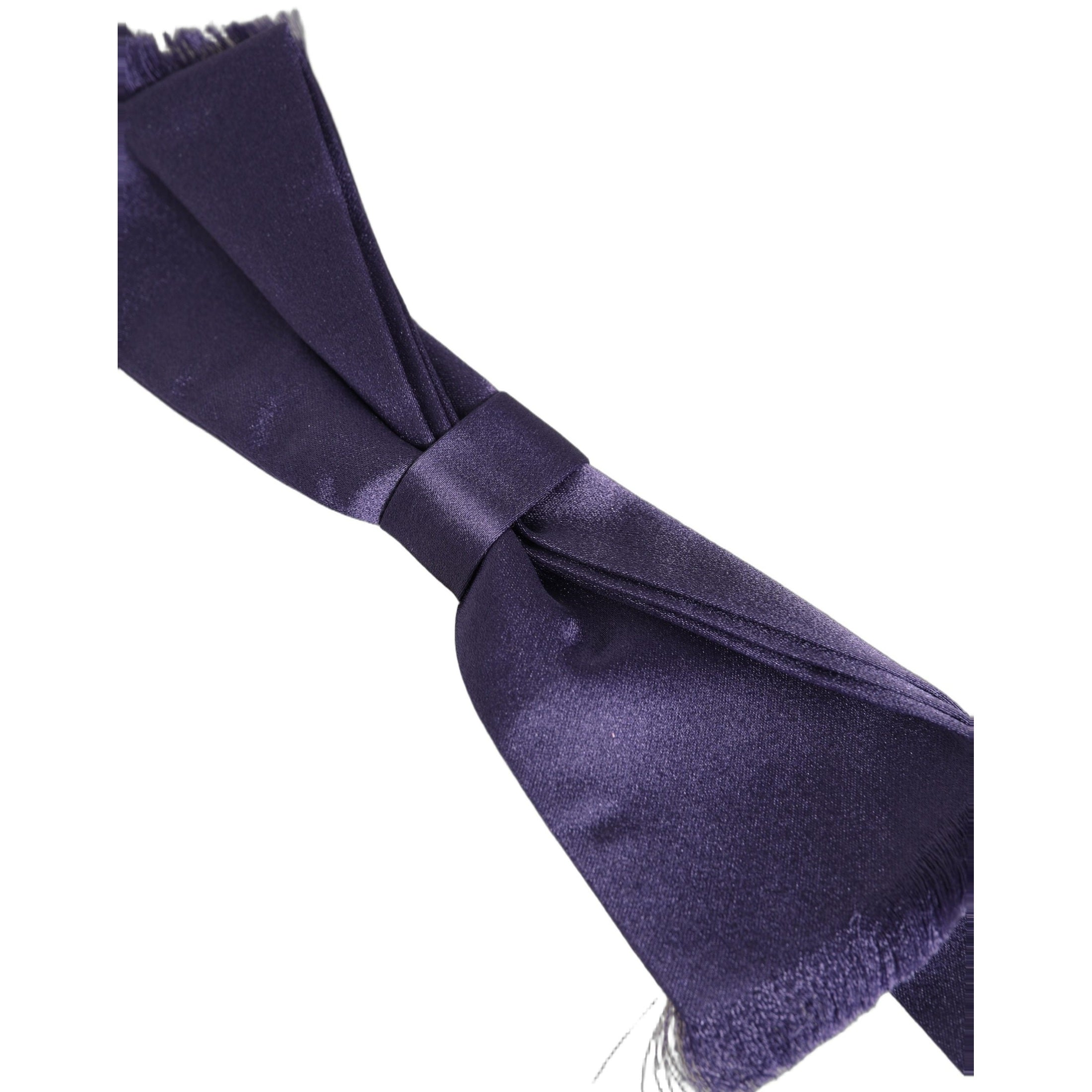 Dolce & Gabbana Men Purple 100% Silk Adjustable Neck Papillon Bow Tie