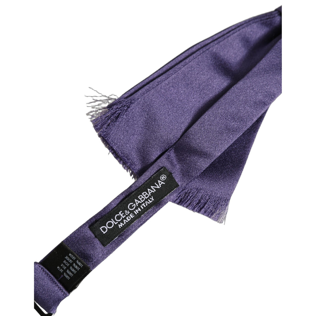 Dolce & Gabbana Men Purple 100% Silk Adjustable Neck Papillon Bow Tie