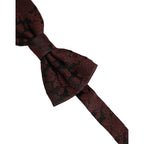 Dolce & Gabbana Men Maroon Floral Silk Adjustable Neck Bow Tie