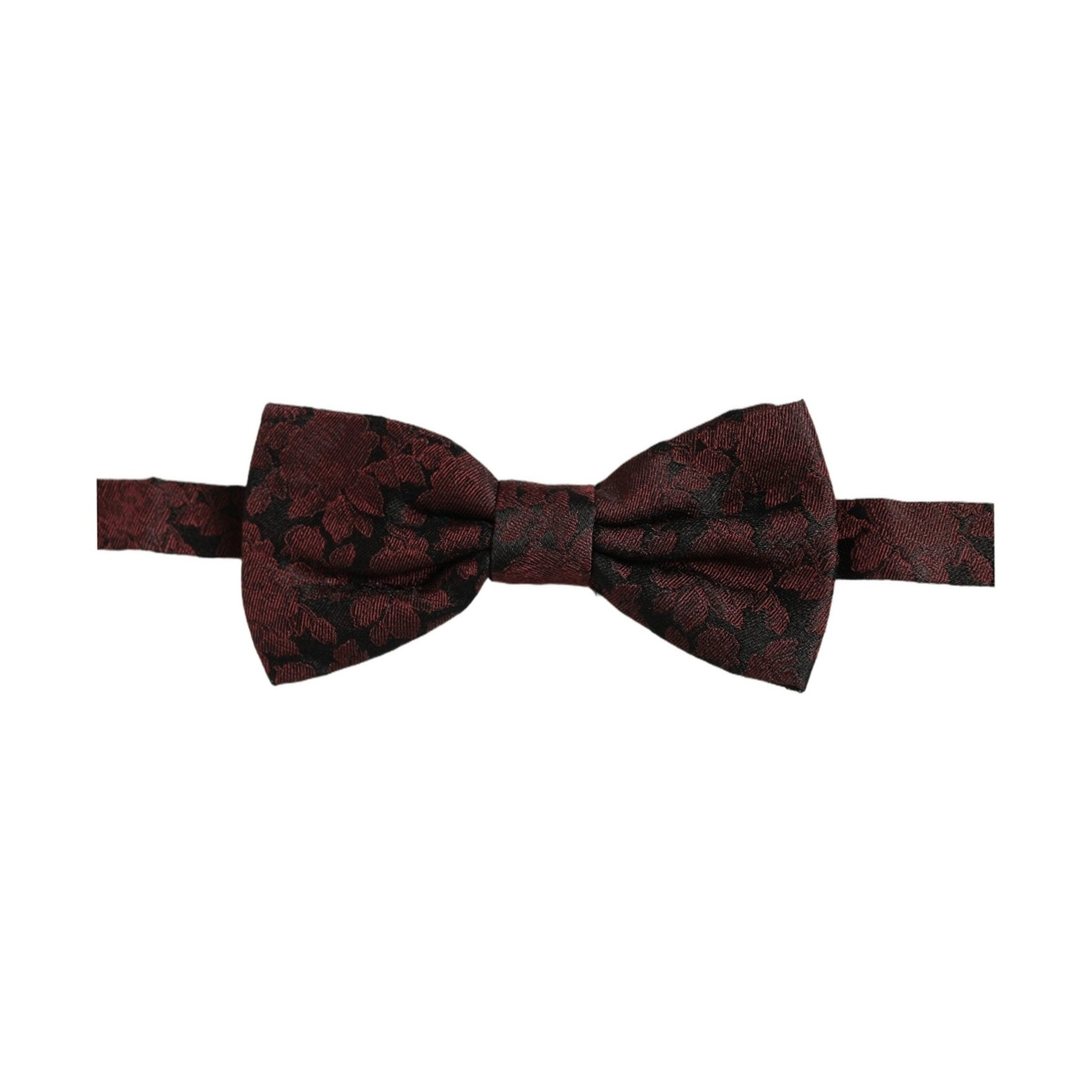 Dolce & Gabbana Men Maroon Floral Silk Adjustable Neck Bow Tie