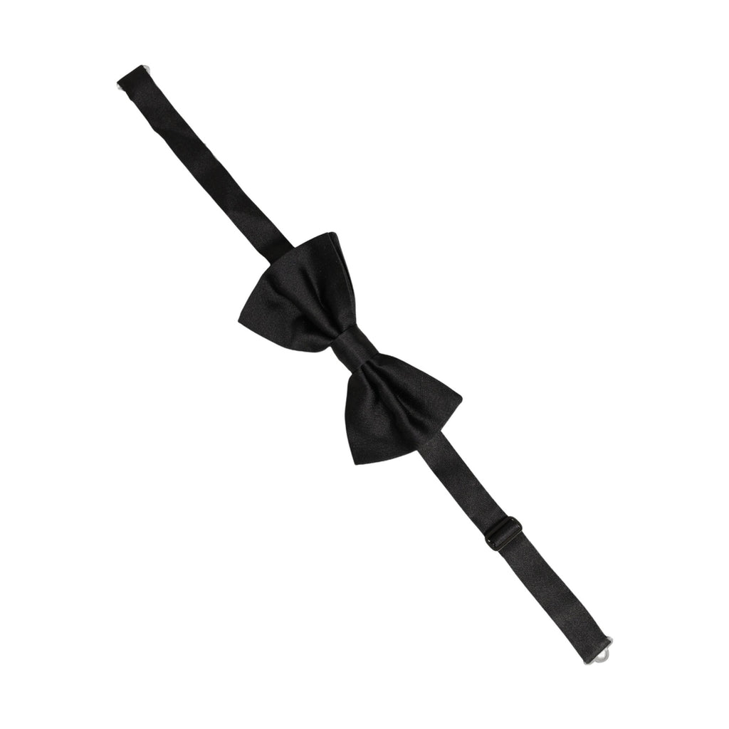 Dolce & Gabbana Men Black 100% Silk Adjustable Neck Papillon Bow Tie