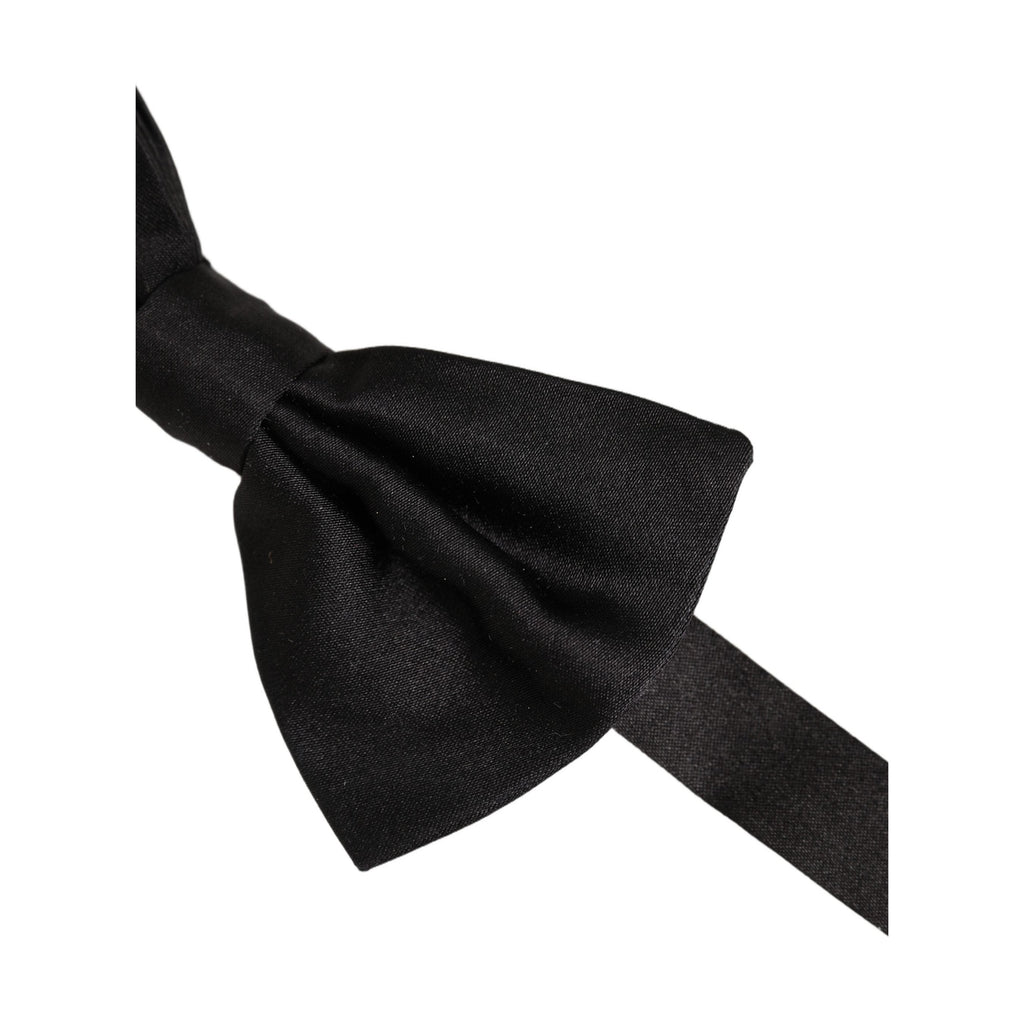 Dolce & Gabbana Men Black 100% Silk Adjustable Neck Papillon Bow Tie