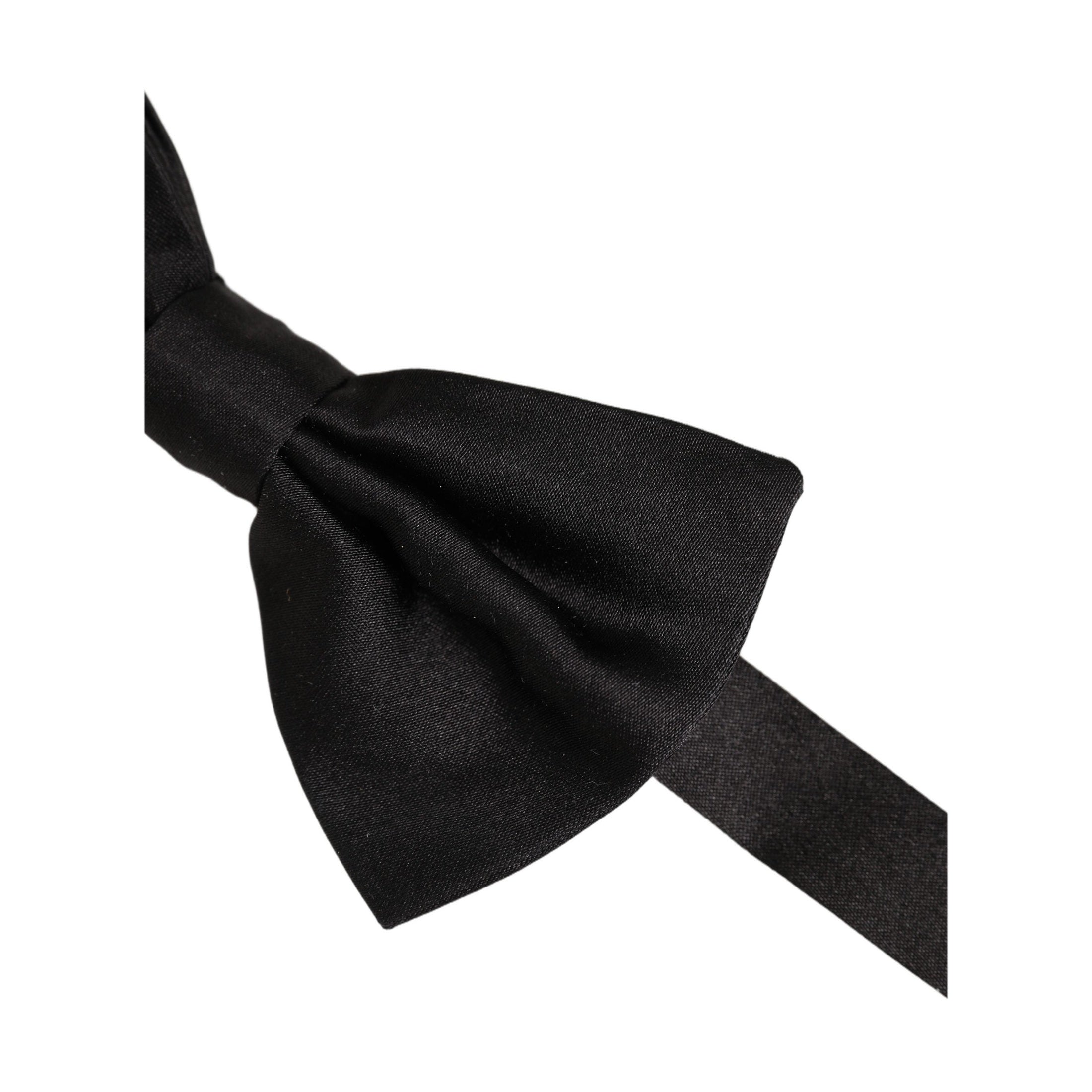 Dolce & Gabbana Men Black 100% Silk Adjustable Neck Papillon Bow Tie