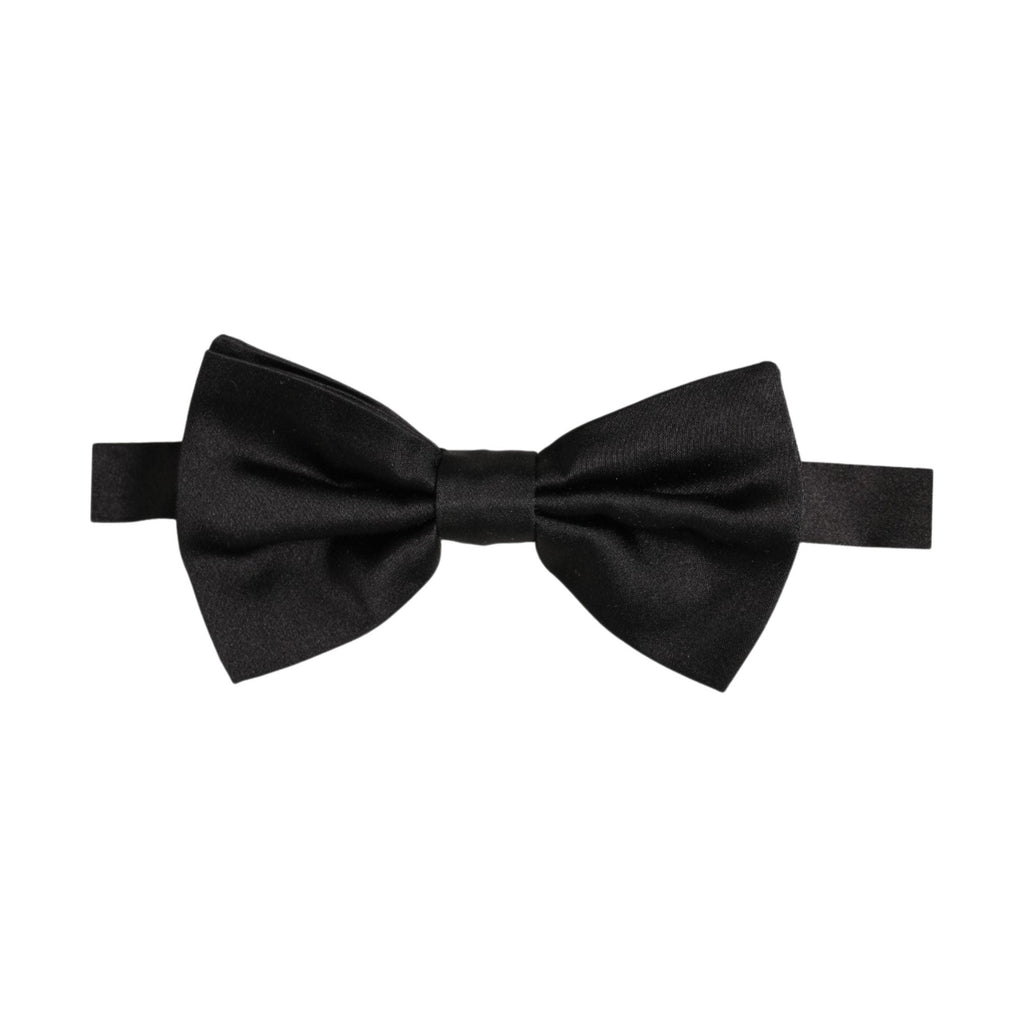 Dolce & Gabbana Men Black 100% Silk Adjustable Neck Papillon Bow Tie