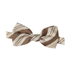 Dolce & Gabbana Men Brown Beige Stripes Adjustable Neck Papillon Bow Tie