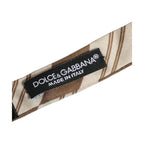 Dolce & Gabbana Men Brown Beige Stripes Adjustable Neck Papillon Bow Tie