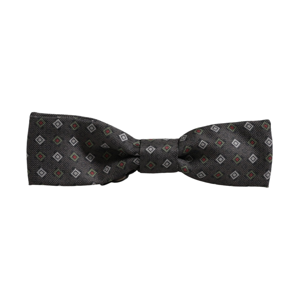 Dolce & Gabbana Men Dark Gray Geometric Adjustable Bow Tie