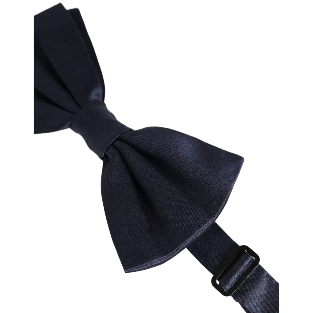 Dolce & Gabbana Dark Blue 100% Silk Adjustable Neck Papillon Bow Tie
