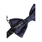 Dolce & Gabbana Dark Blue 100% Silk Adjustable Neck Papillon Bow Tie
