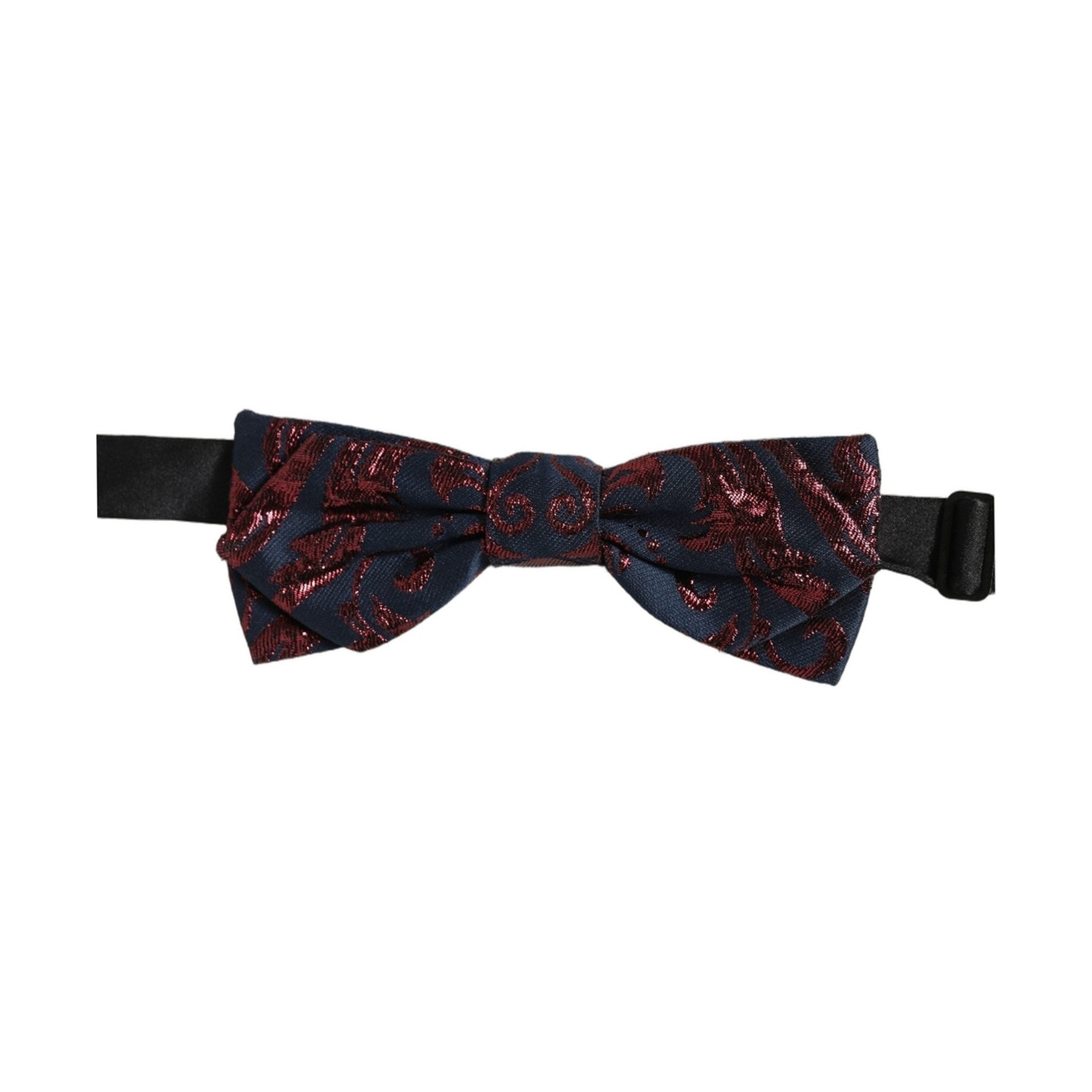 Dolce & Gabbana Men Blue Red Paisley Adjustable Neck Papillon Bow Tie