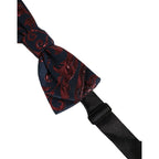 Dolce & Gabbana Men Blue Red Paisley Adjustable Neck Papillon Bow Tie
