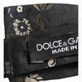 Dolce & Gabbana Men Black Floral Silk Adjustable Neck Papillon Bow Tie