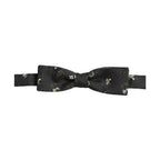 Dolce & Gabbana Men Black Floral Silk Adjustable Neck Papillon Bow Tie
