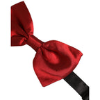 Dolce & Gabbana Men Black Red Silk Adjustable Neck Papillon Bow Tie