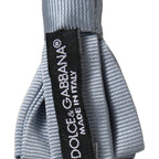 Dolce & Gabbana Men Light Blue Silk Adjustable Neck Papillon Bow Tie