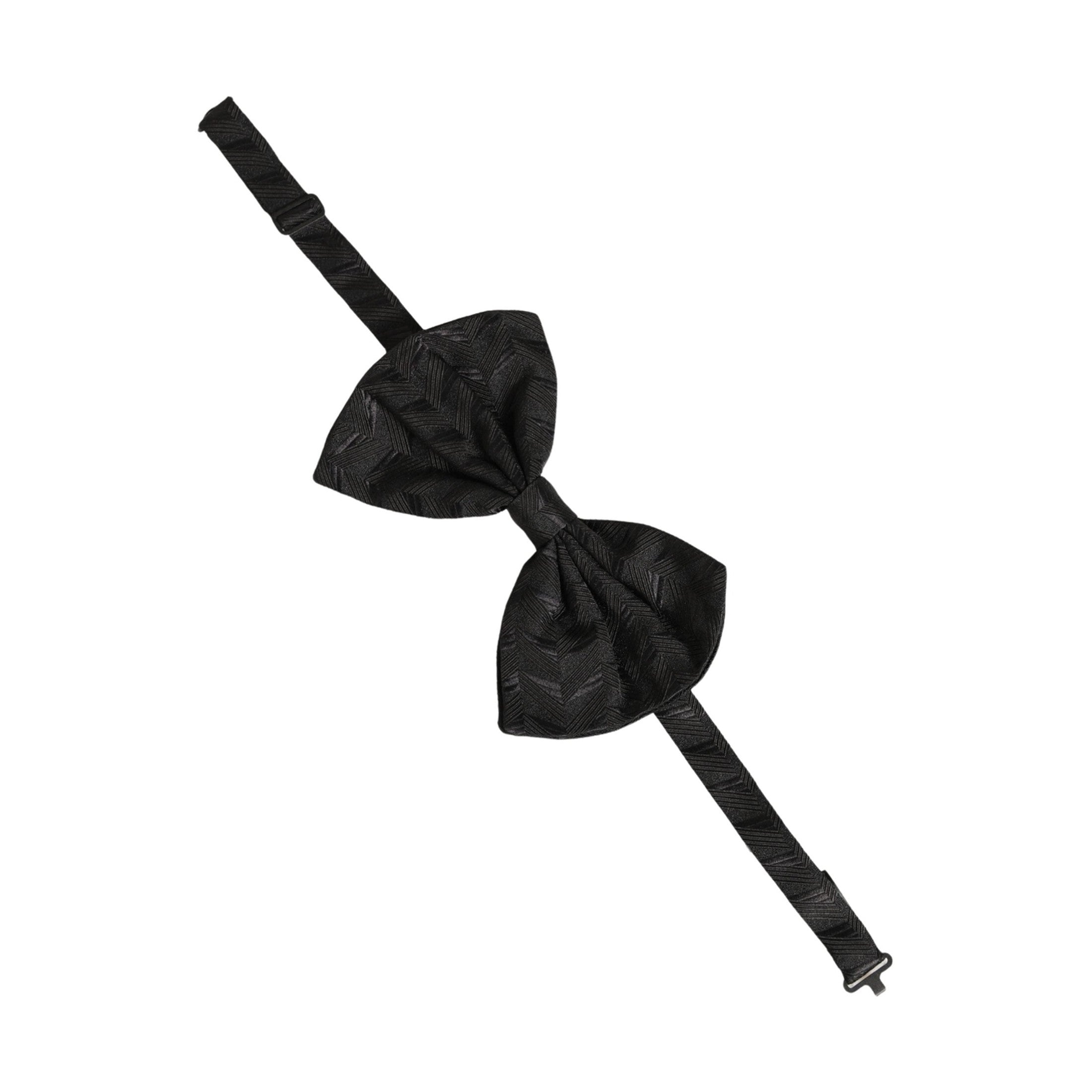 Dolce & Gabbana Men Black Patterned Adjustable Neck Papillon Bow Tie