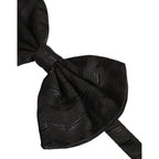 Dolce & Gabbana Men Black Patterned Adjustable Neck Papillon Bow Tie
