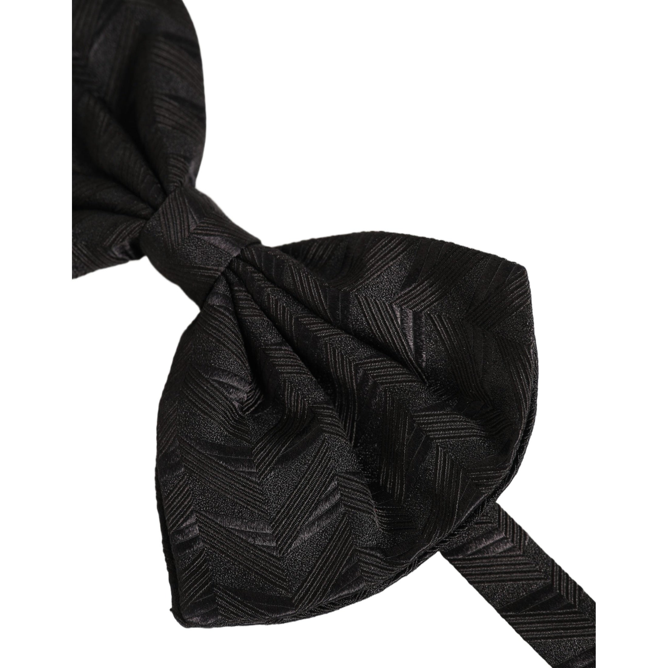 Dolce & Gabbana Men Black Patterned Adjustable Neck Papillon Bow Tie