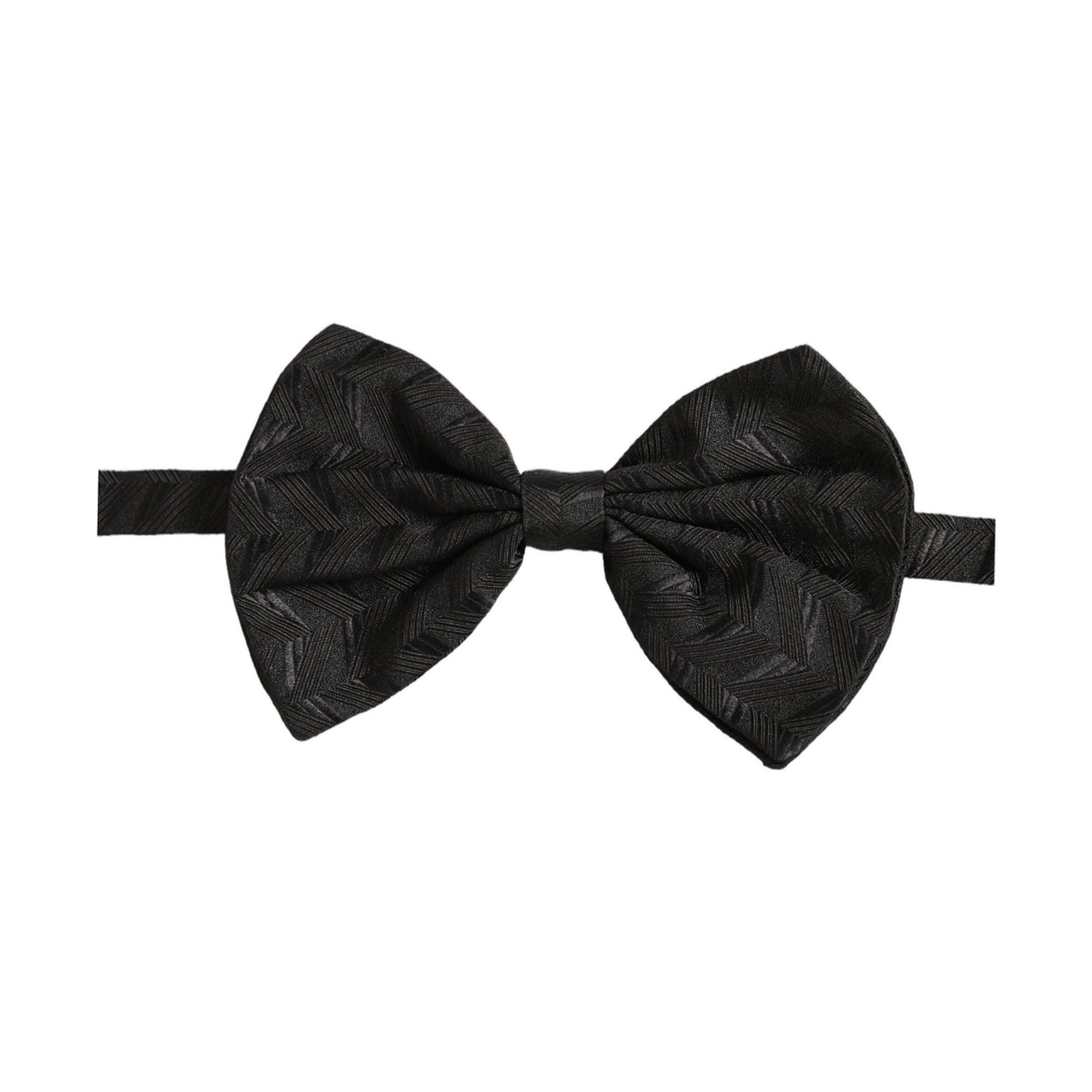 Dolce & Gabbana Men Black Patterned Adjustable Neck Papillon Bow Tie