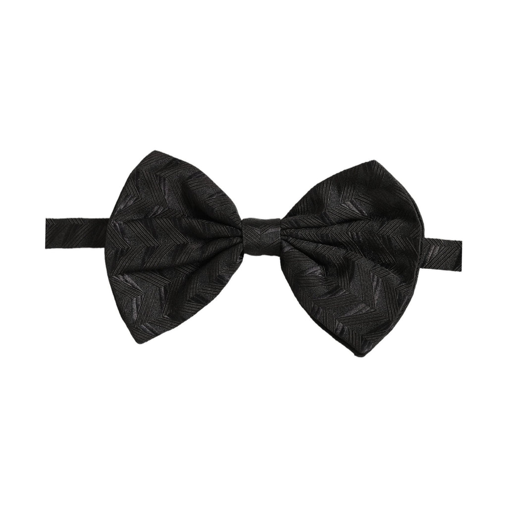 Dolce & Gabbana Men Black Patterned Adjustable Neck Papillon Bow Tie