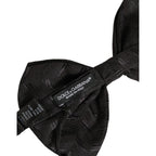 Dolce & Gabbana Men Black Patterned Adjustable Neck Papillon Bow Tie