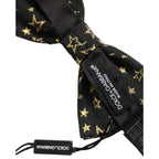 Dolce & Gabbana Men Black Star 100% Silk Adjustable Neck Papillon Bow Tie