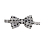 Dolce & Gabbana Men Black Silver Circles Adjustable Neck Papillon Bow Tie