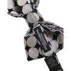 Dolce & Gabbana Men Black Silver Circles Adjustable Neck Papillon Bow Tie