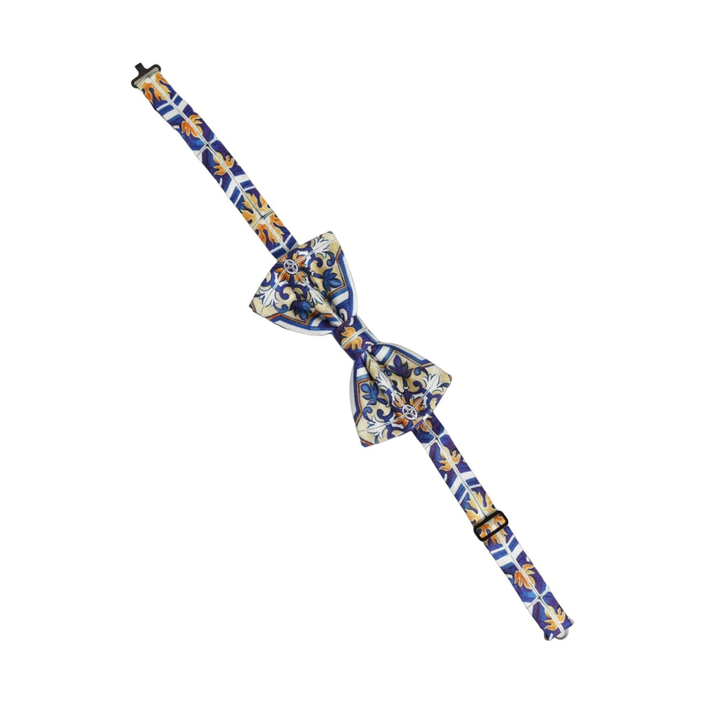 Dolce & Gabbana Men Multicolor Majolica Adjustable Neck Papillon Bow Tie