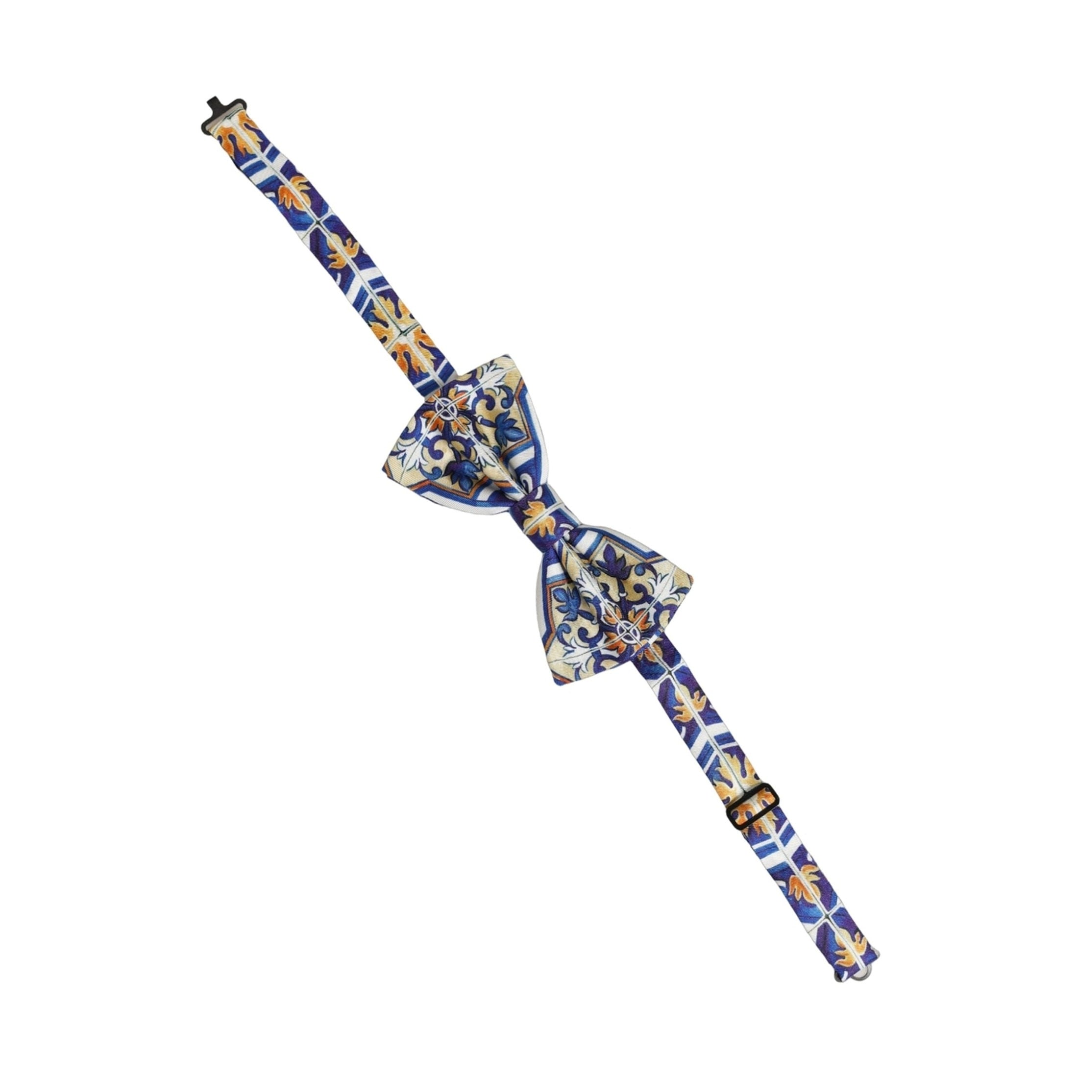 Dolce & Gabbana Men Multicolor Majolica Adjustable Neck Papillon Bow Tie