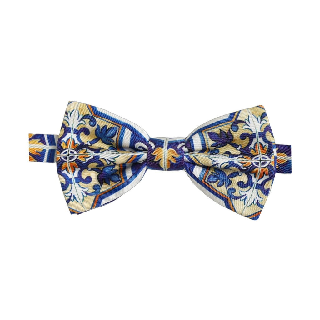 Dolce & Gabbana Men Multicolor Majolica Adjustable Neck Papillon Bow Tie