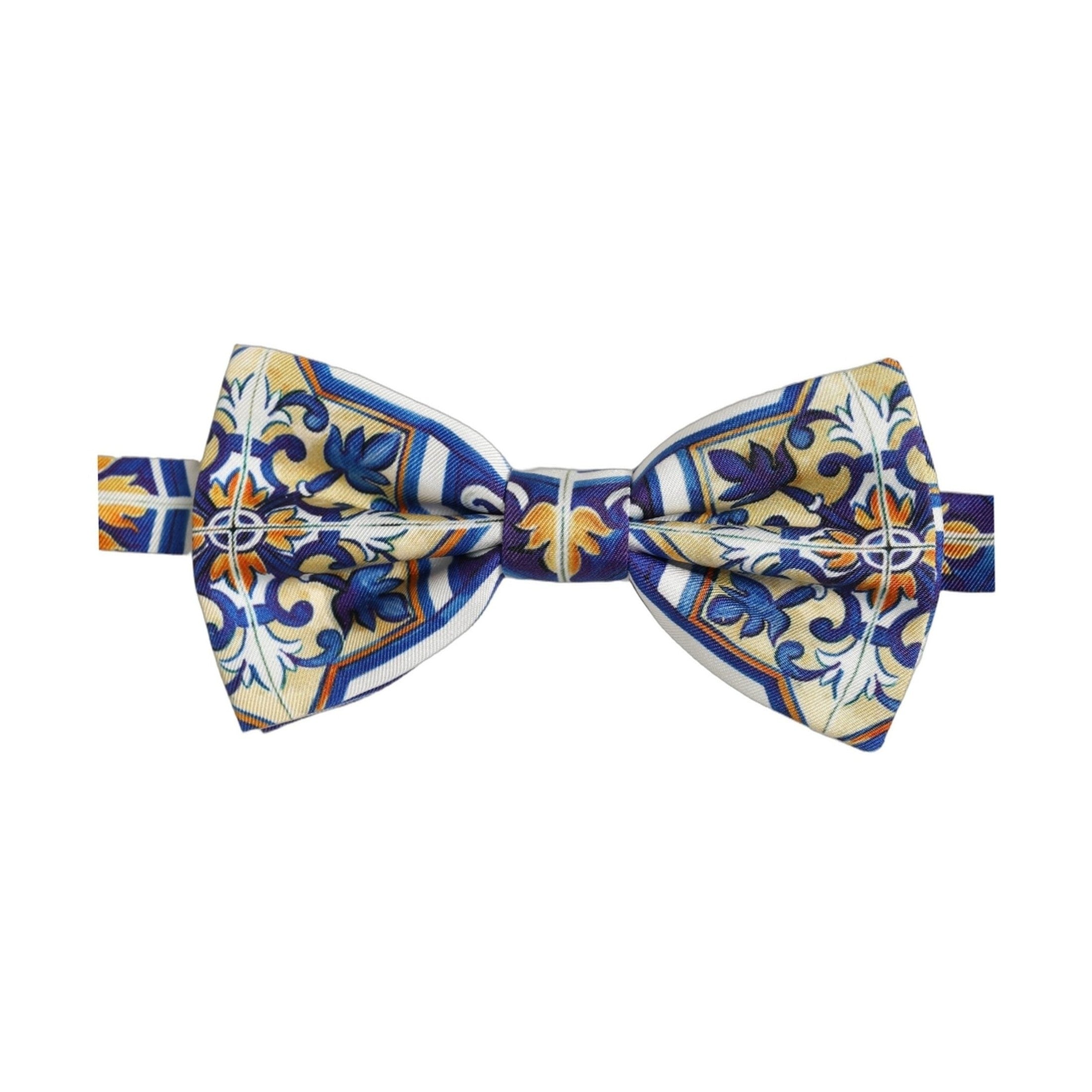Dolce & Gabbana Men Multicolor Majolica Adjustable Neck Papillon Bow Tie