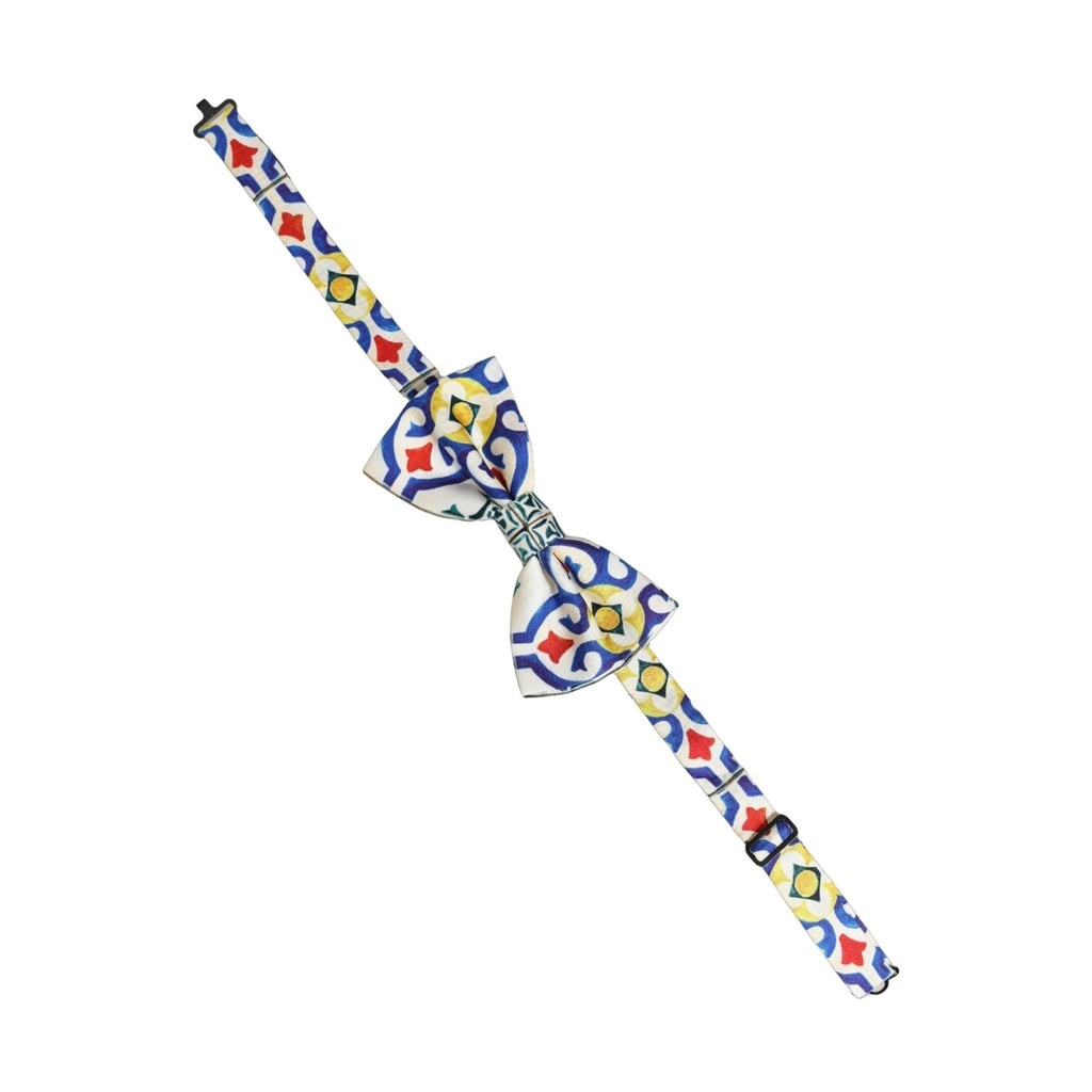 Dolce & Gabbana Men Multicolor Majolica Adjustable Neck Papillon Bow Tie