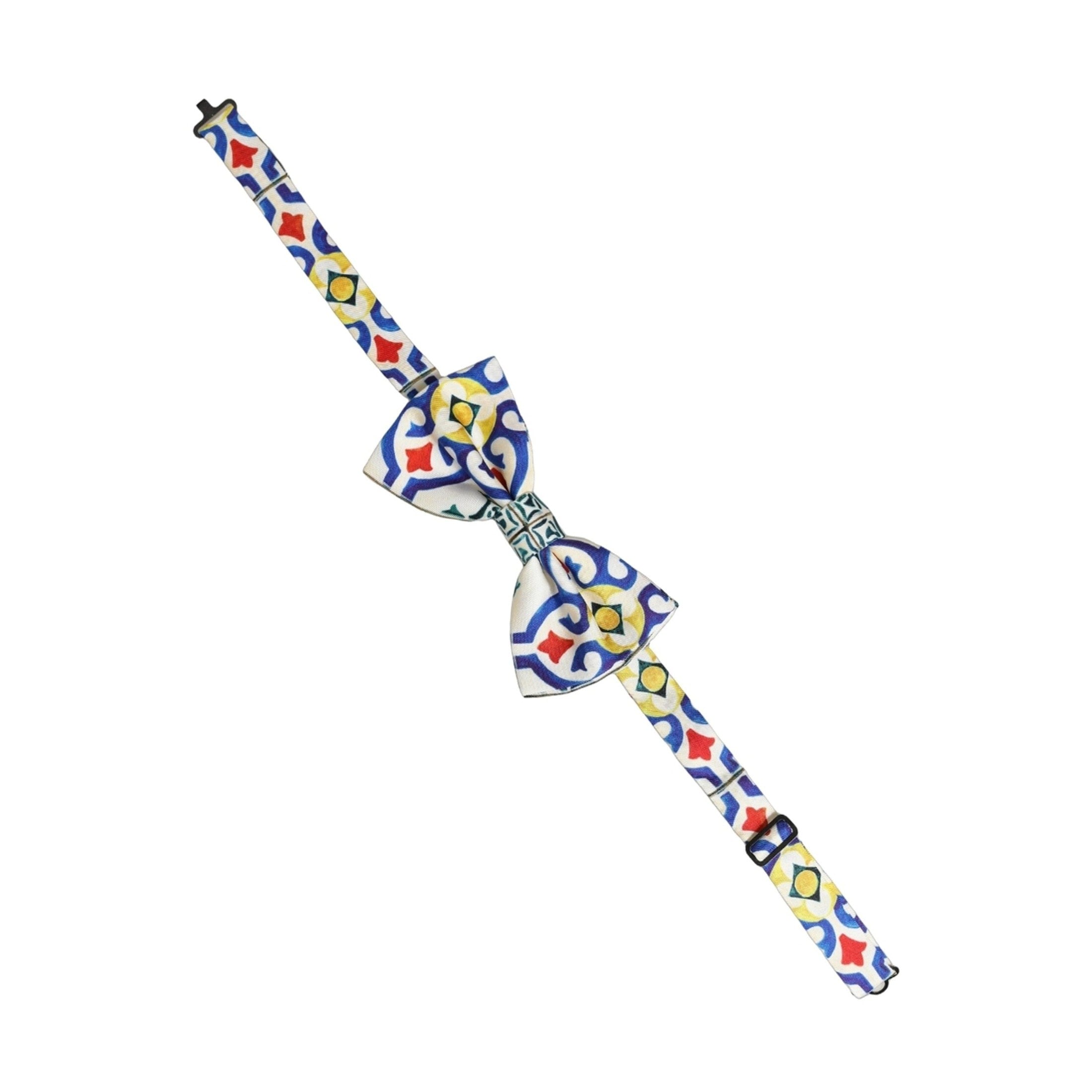 Dolce & Gabbana Men Multicolor Majolica Adjustable Neck Papillon Bow Tie