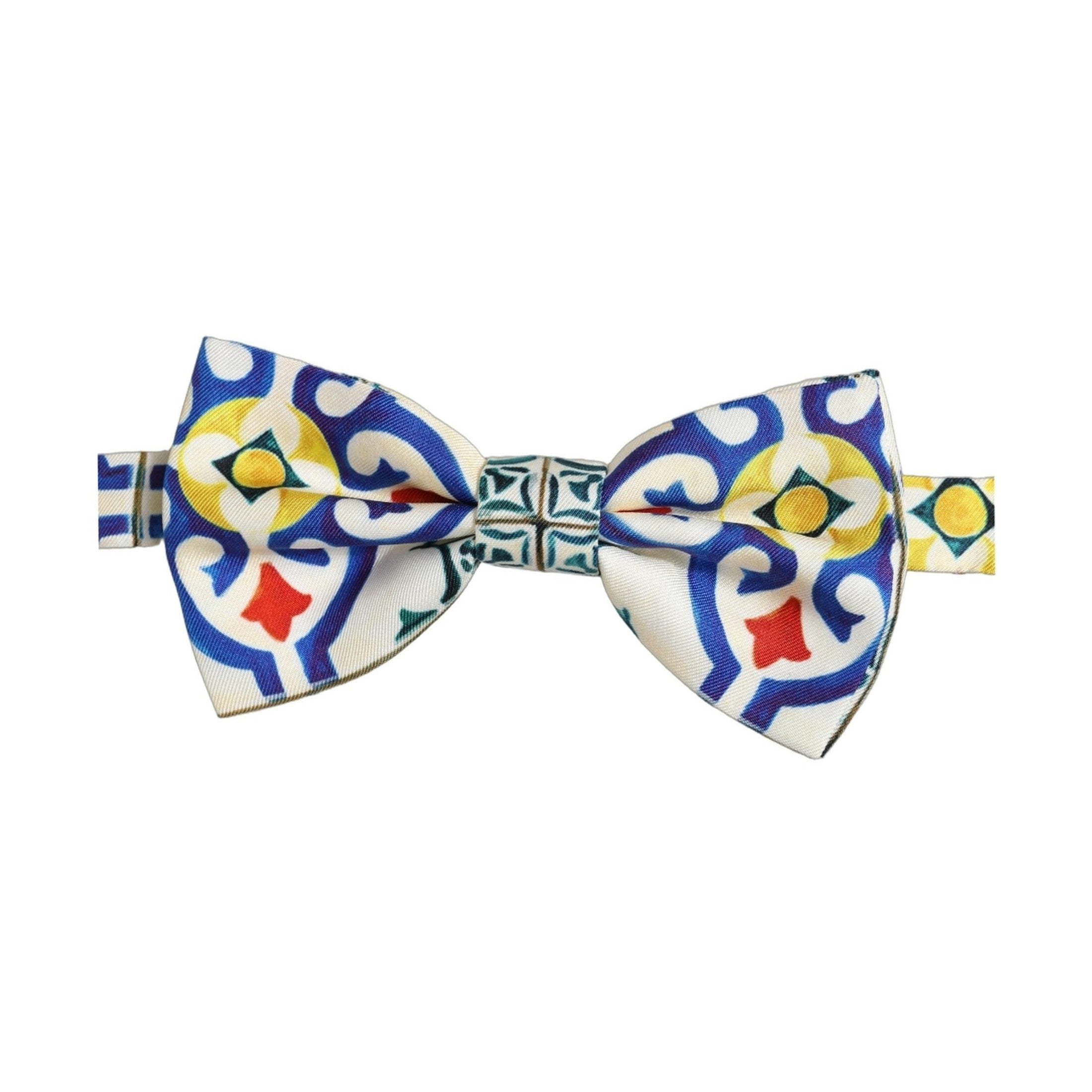 Dolce & Gabbana Men Multicolor Majolica Adjustable Neck Papillon Bow Tie