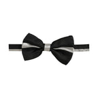 Dolce & Gabbana Black Silver 100% Silk Adjustable Neck Papillon Bow Tie