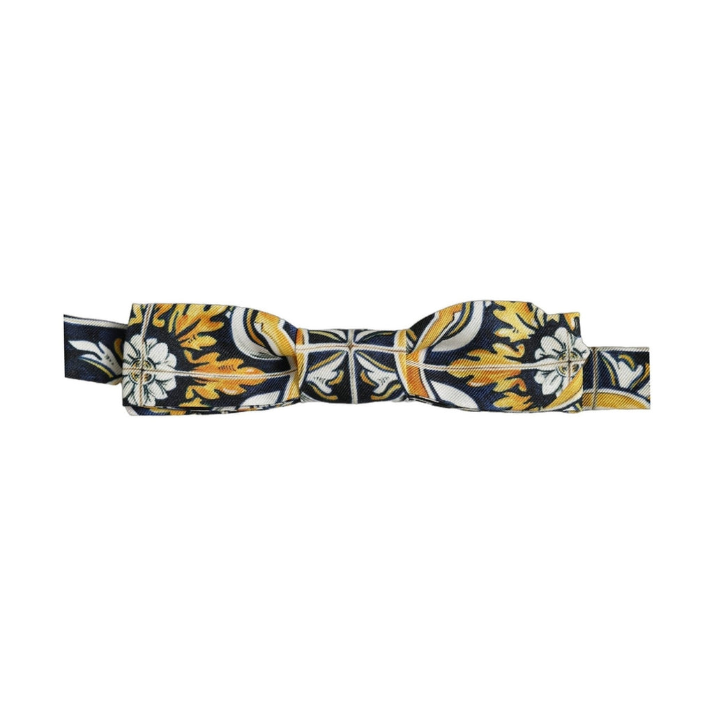 Dolce & Gabbana Multicolor Damask Style Adjustable Neck Papillon Bow Tie