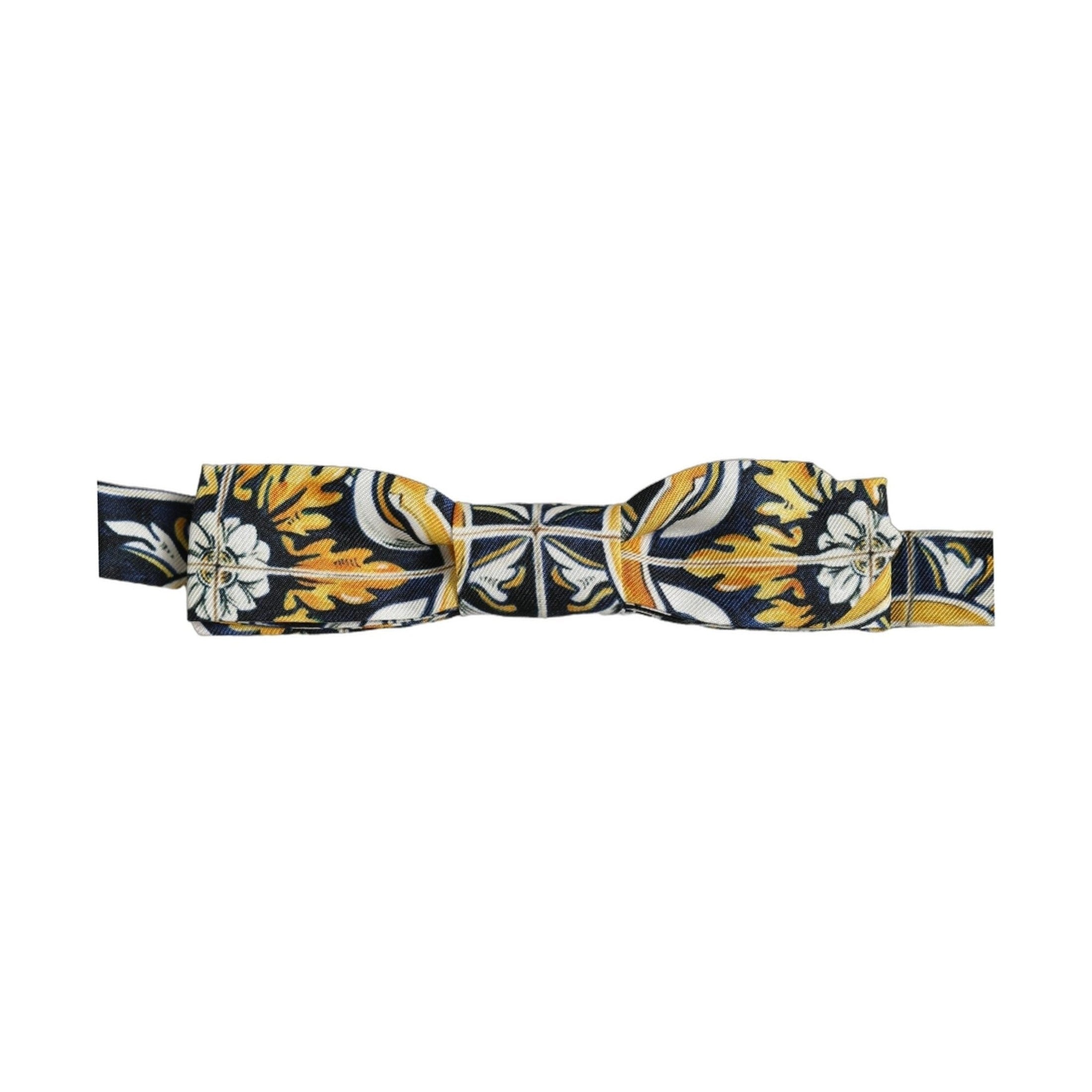 Dolce & Gabbana Multicolor Damask Style Adjustable Neck Papillon Bow Tie
