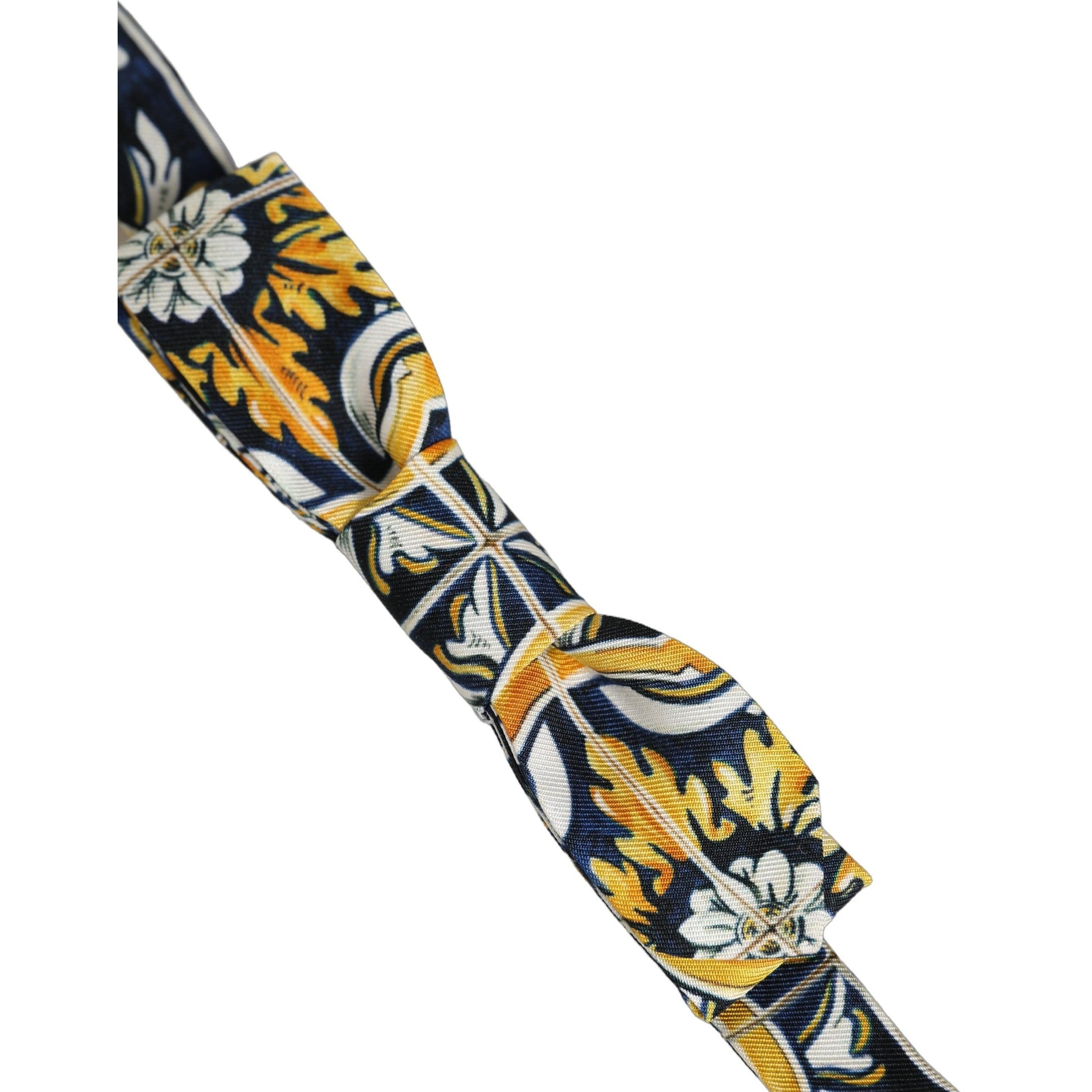 Dolce & Gabbana Multicolor Damask Style Adjustable Neck Papillon Bow Tie