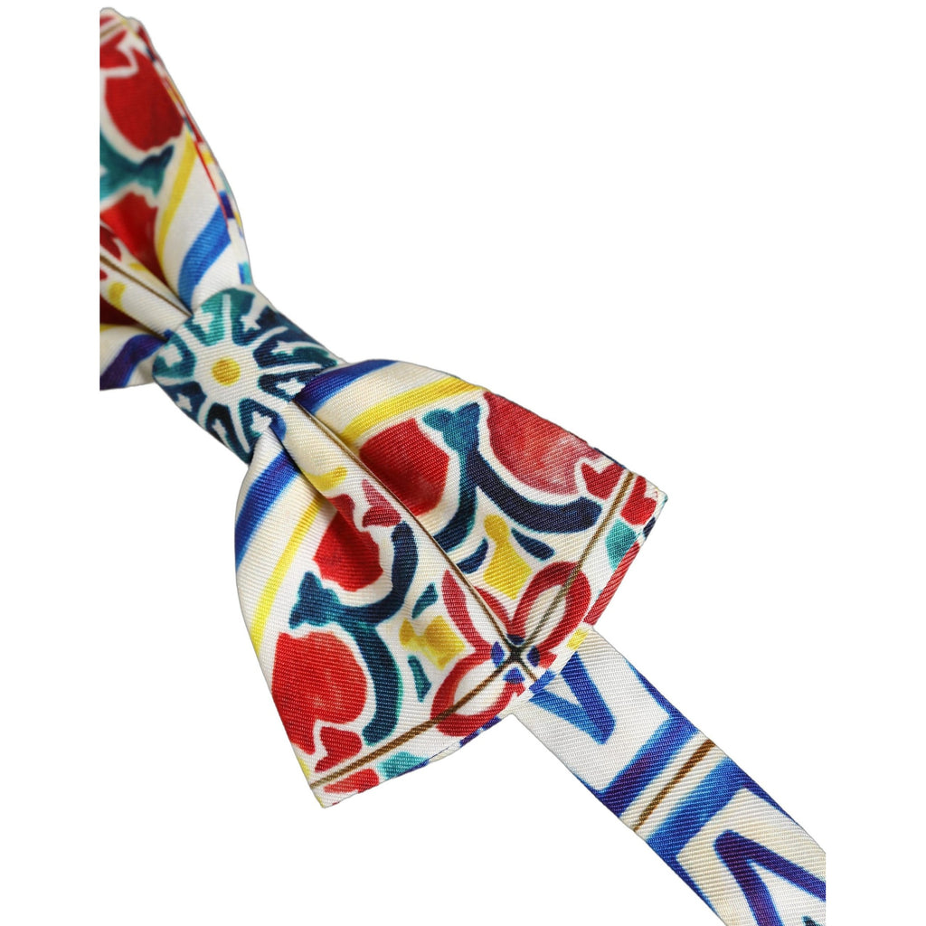 Dolce & Gabbana Men Multicolor Majolica Adjustable Neck Papillon Bow Tie