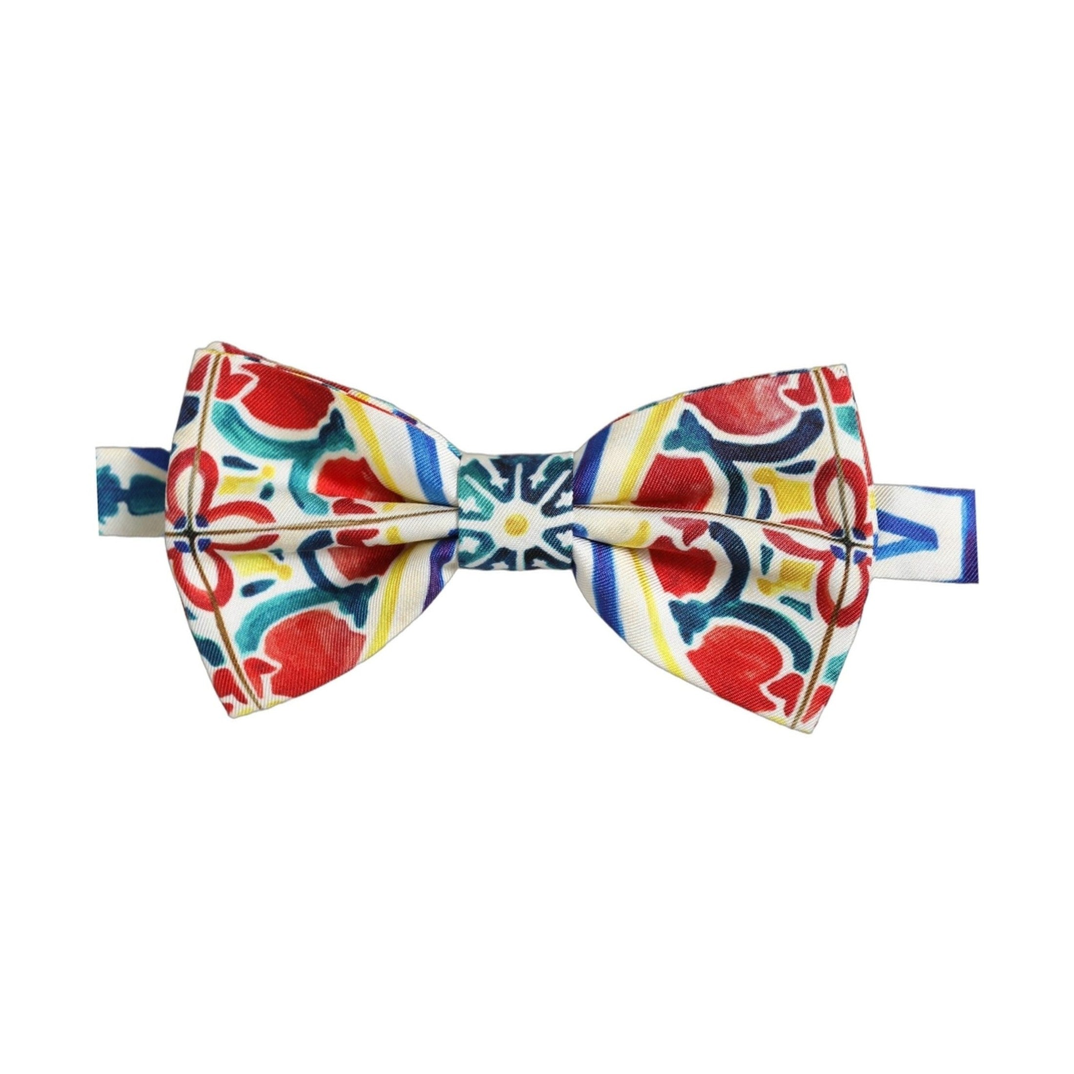 Dolce & Gabbana Men Multicolor Majolica Adjustable Neck Papillon Bow Tie