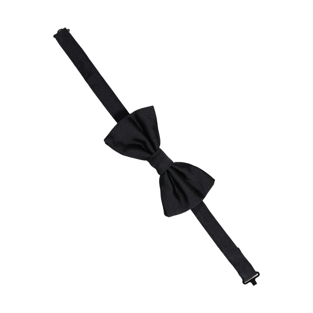 Dolce & Gabbana Men Black 100% Silk Adjustable Neck Papillon Bow Tie