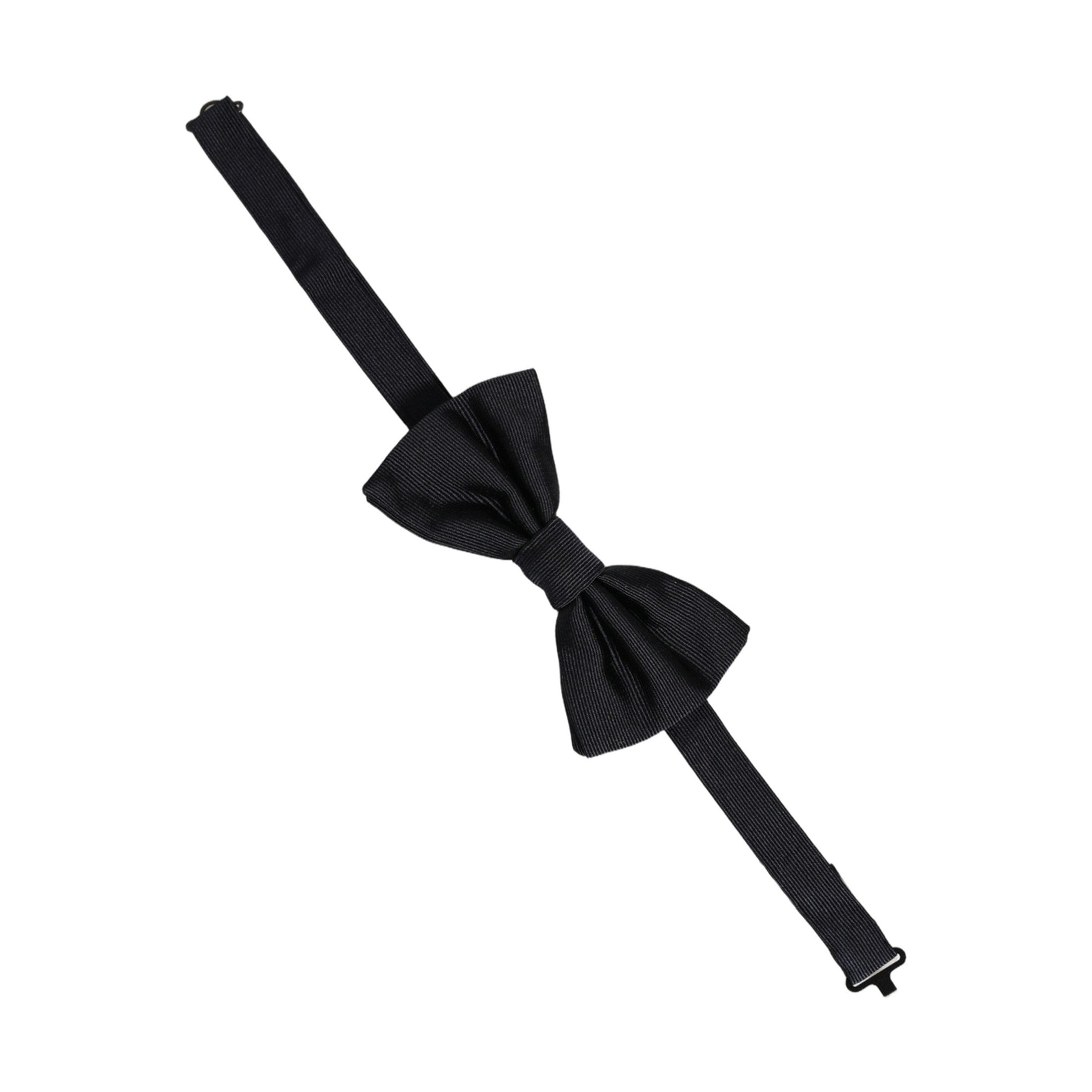 Dolce & Gabbana Men Black 100% Silk Adjustable Neck Papillon Bow Tie