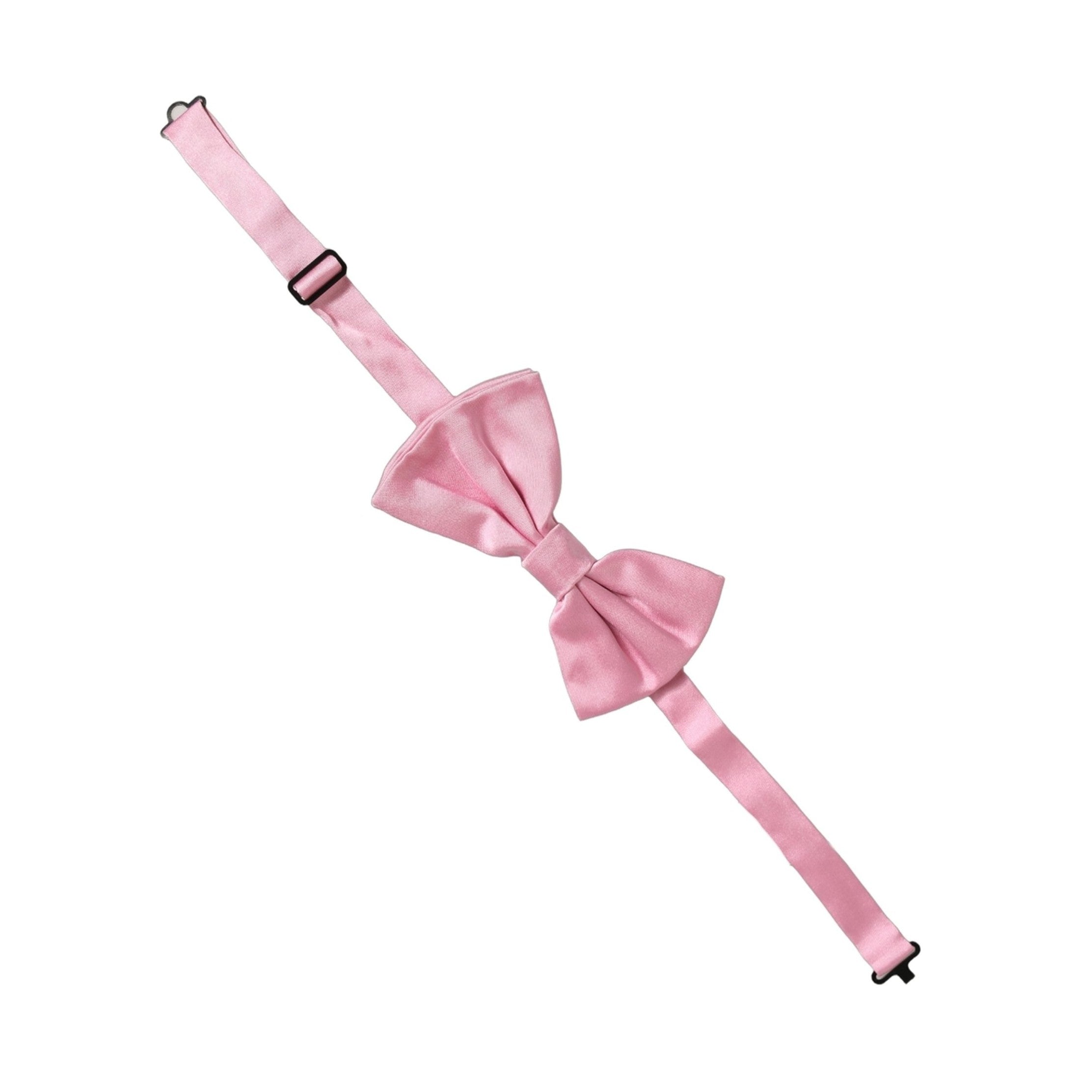 Dolce & Gabbana Men Pink 100% Silk Adjustable Neck Papillon Bow Tie