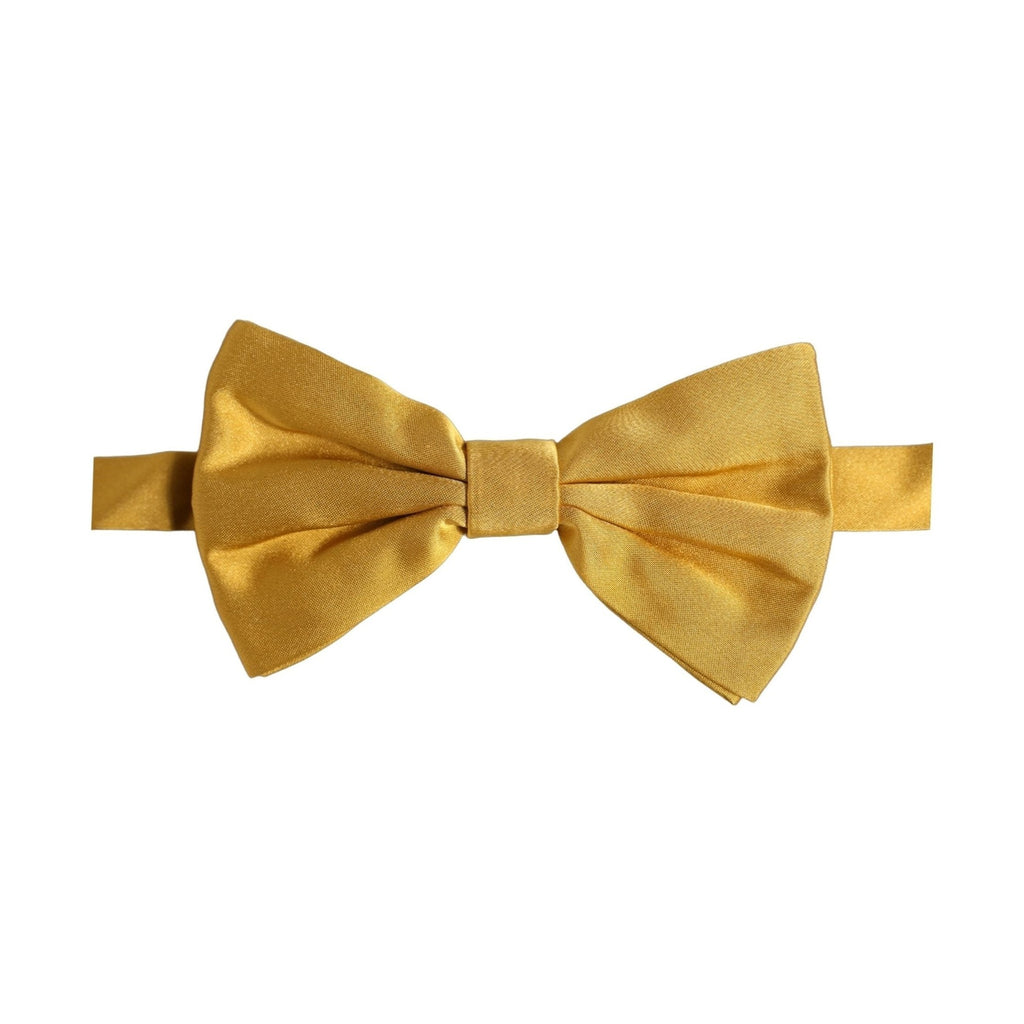 Dolce & Gabbana Men Yellow 100% Silk Adjustable Neck Papillon Bow Tie