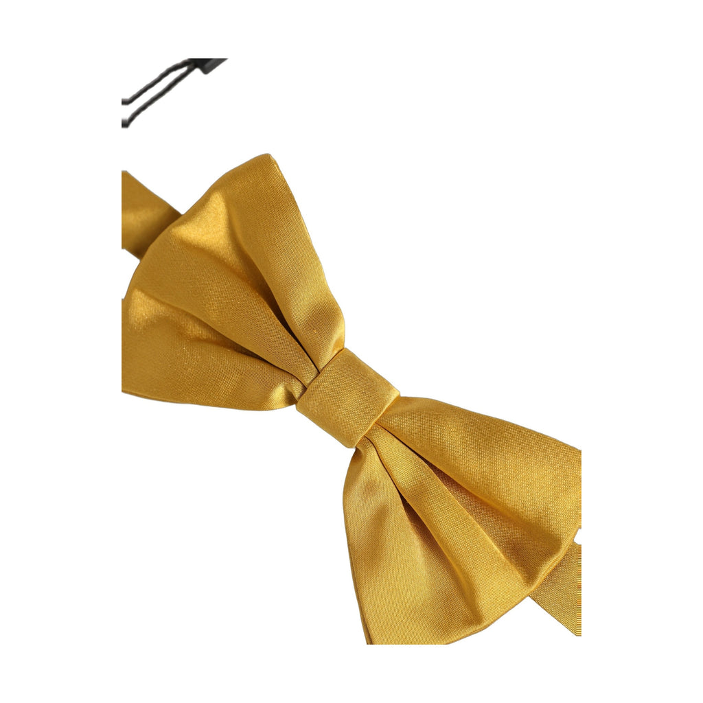 Dolce & Gabbana Men Yellow 100% Silk Adjustable Neck Papillon Bow Tie